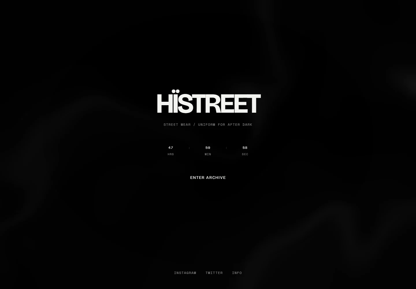 Streetwear launch website homepage